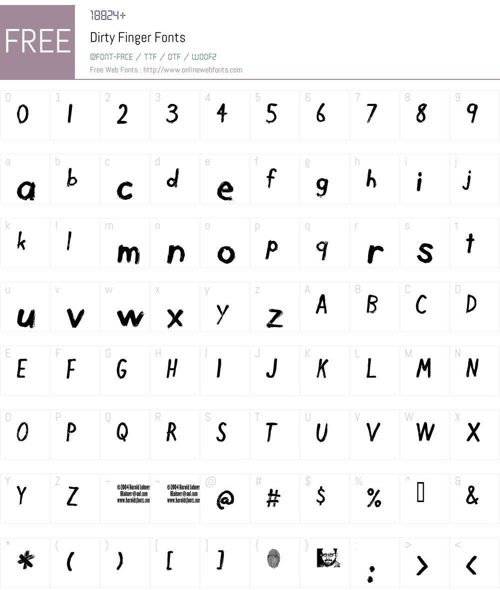Dirty Finger Font Screenshots