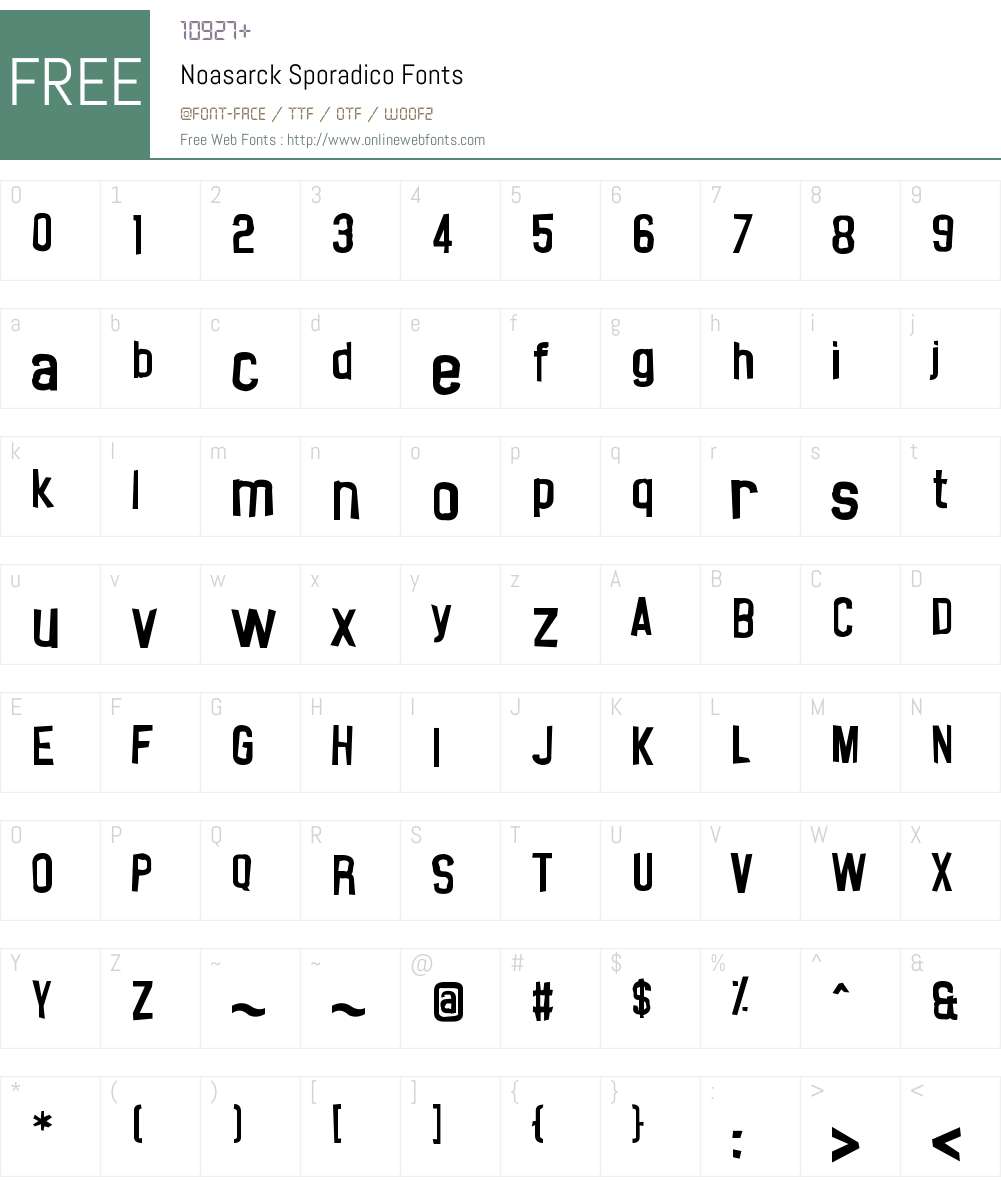 Noasarck Sporadico Font Screenshots