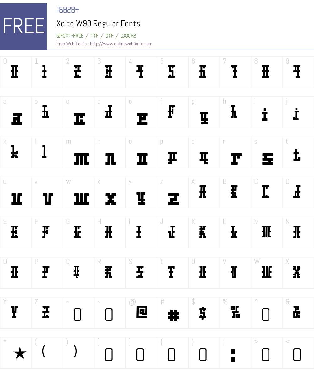 XoltoW90-Regular Font Screenshots