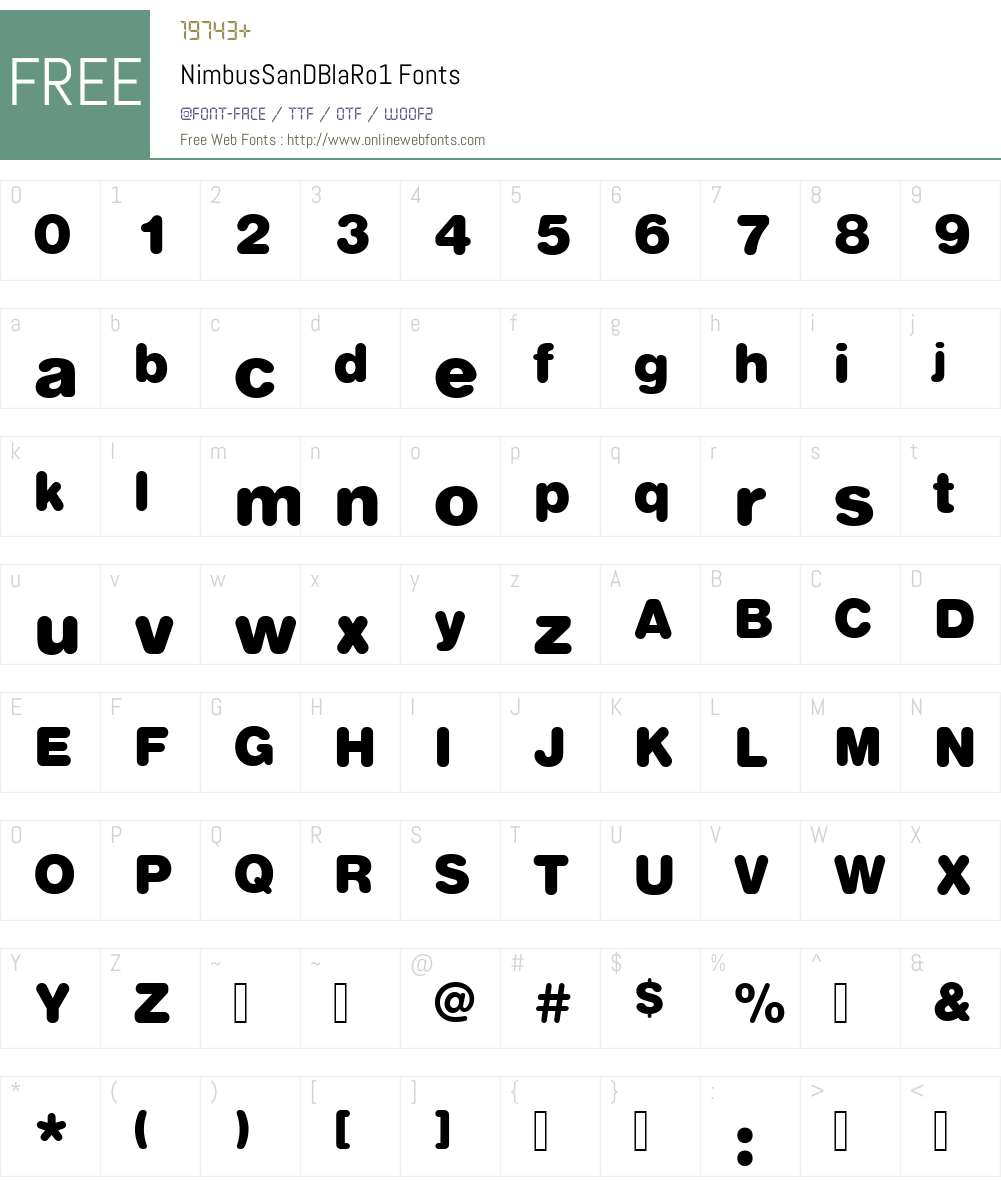 NimbusSanDBlaRo1 Font Screenshots