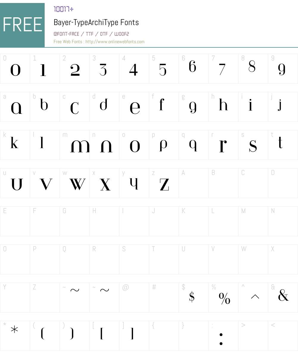 Bayer Font Screenshots