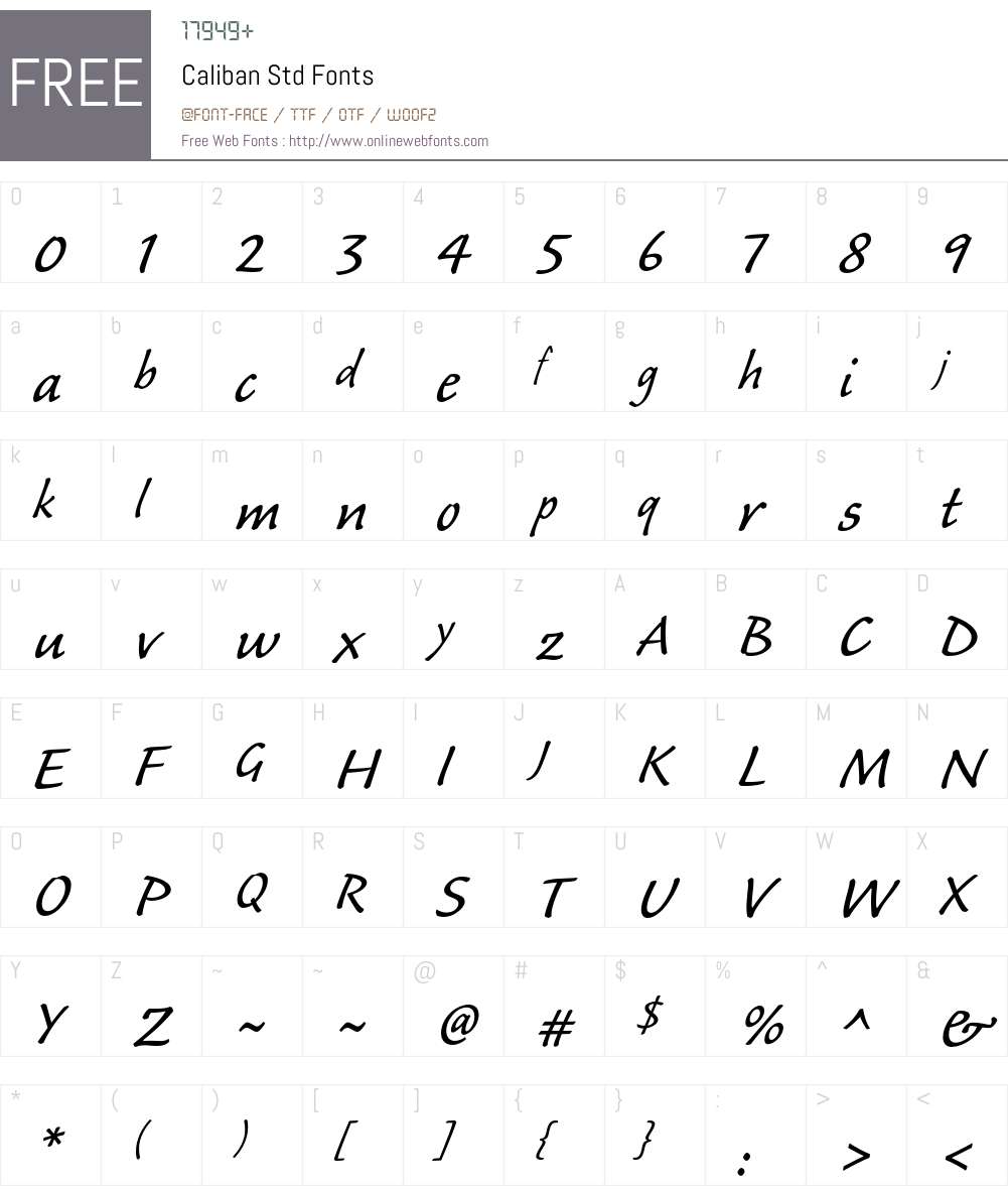 Caliban Std Font Screenshots