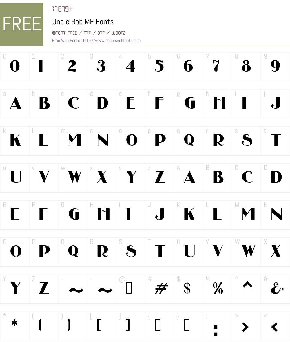 Uncle Bob MF Font Screenshots