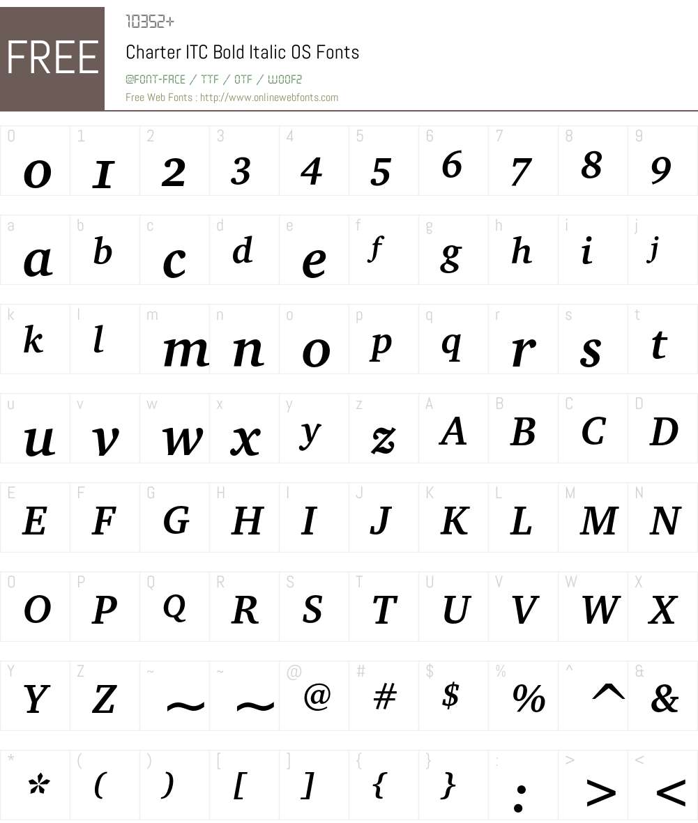 Charter ITC Font Screenshots