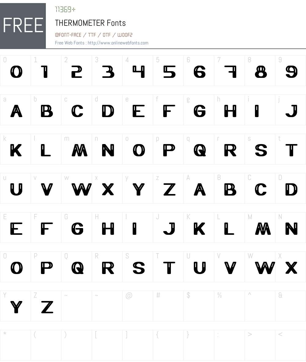 THERMOMETER Font Screenshots
