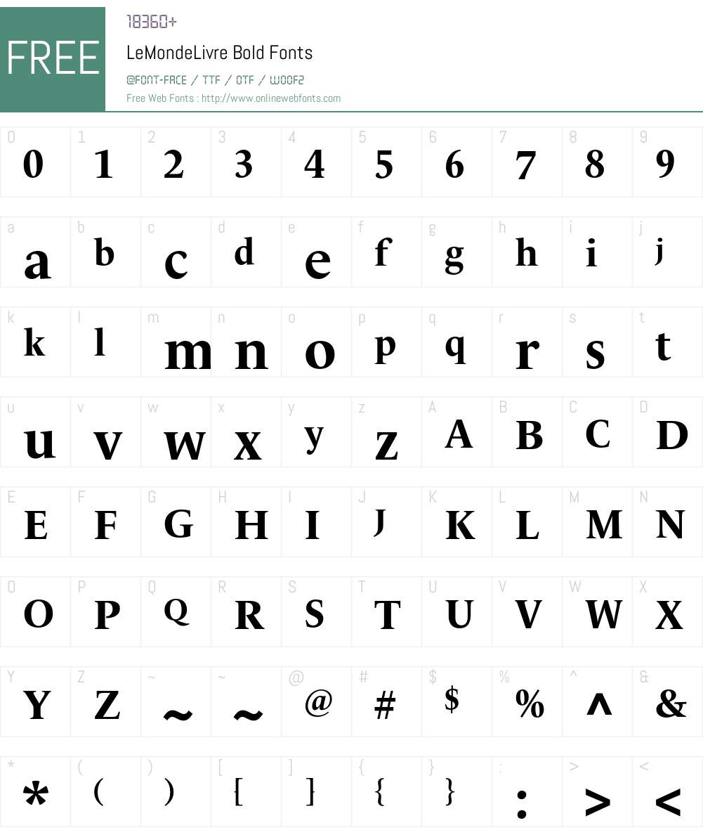 LeMondeLivre Font Screenshots