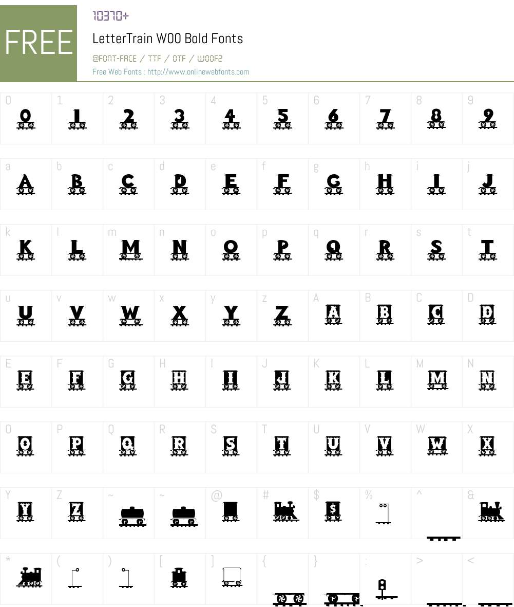 LetterTrainW00-Bold Font Screenshots