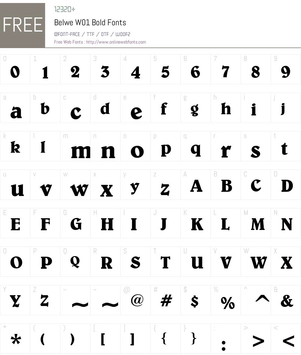 BelweW01-Bold Font Screenshots