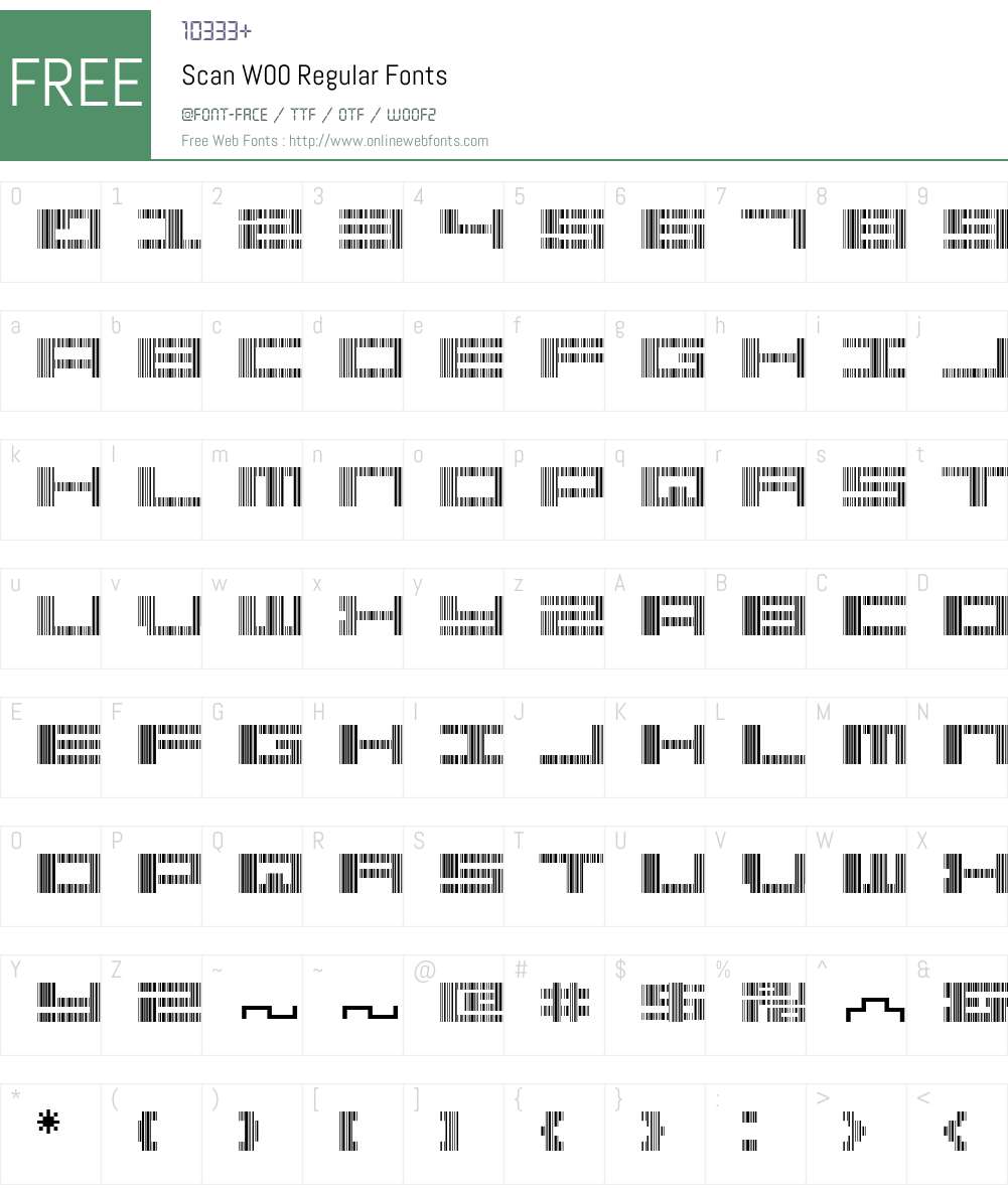 ScanW00-Regular Font Screenshots
