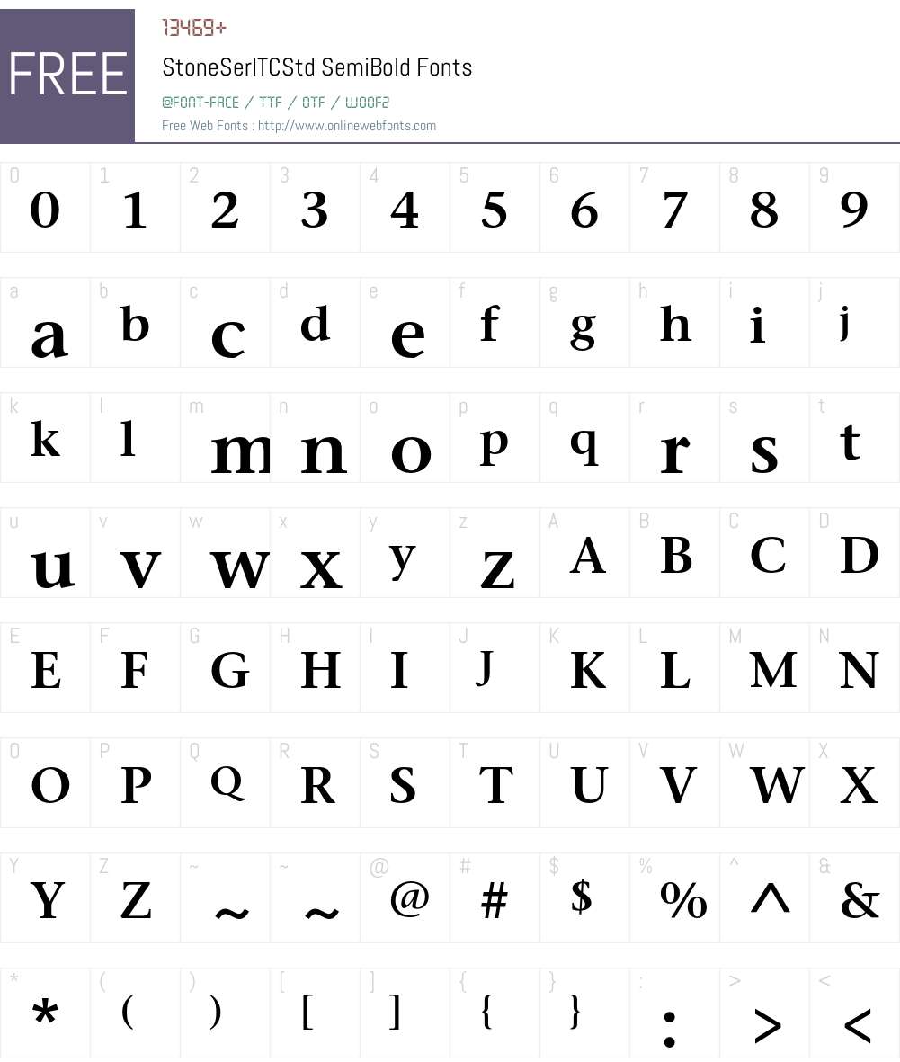 StoneSerITCStd Font Screenshots