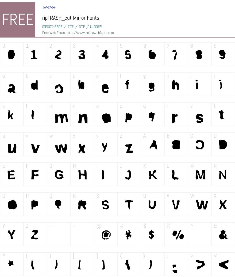 ripTRASHcut Font Screenshots