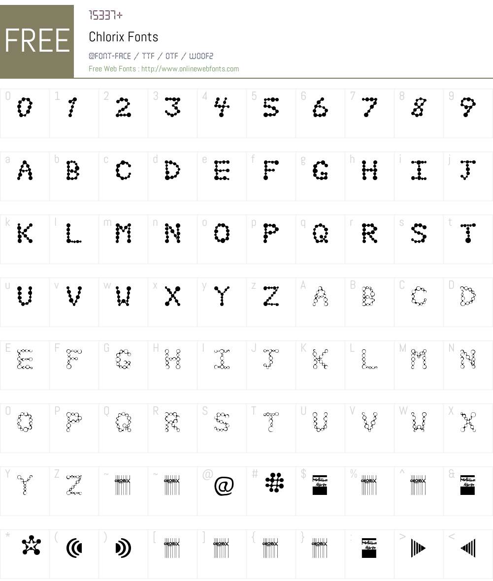 Chlorix Font Screenshots