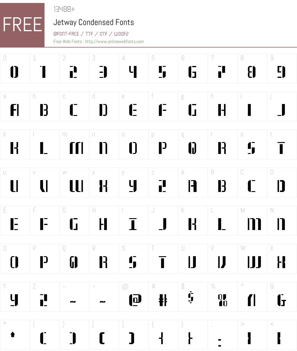 Jetway Condensed Font Screenshots