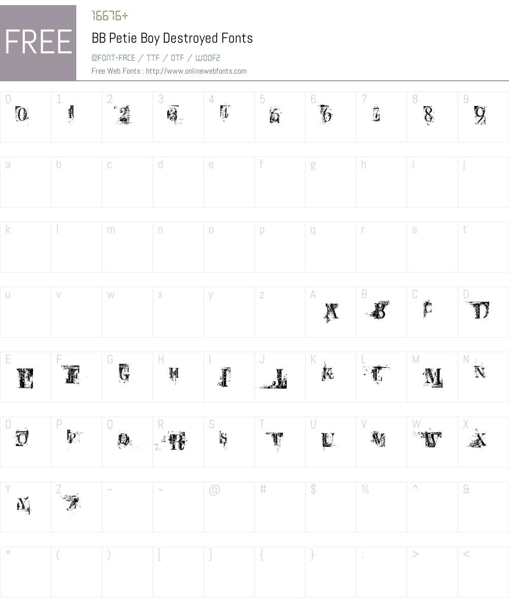 BB Petie Boy Font Screenshots