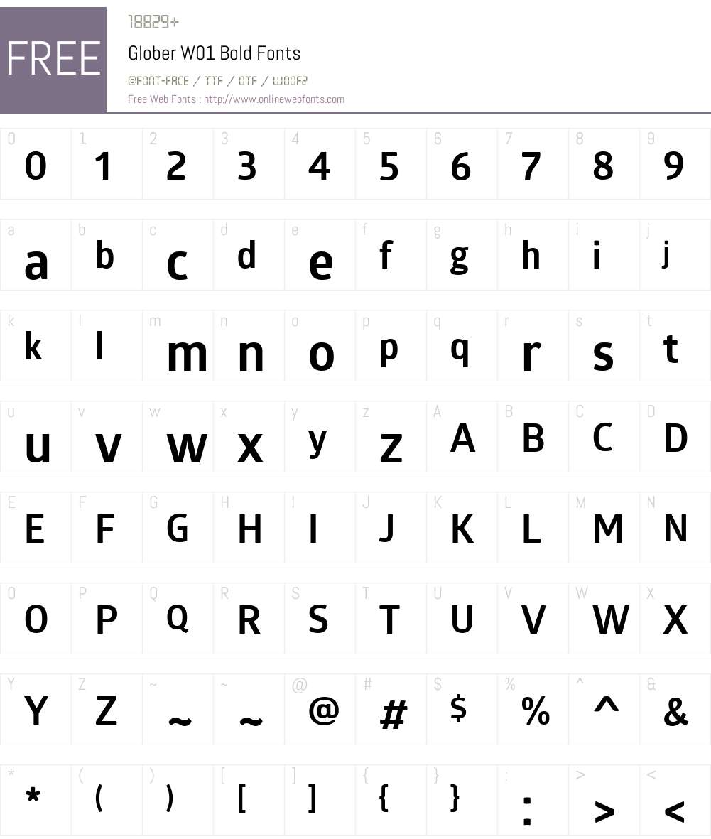GloberW01-Bold Font Screenshots