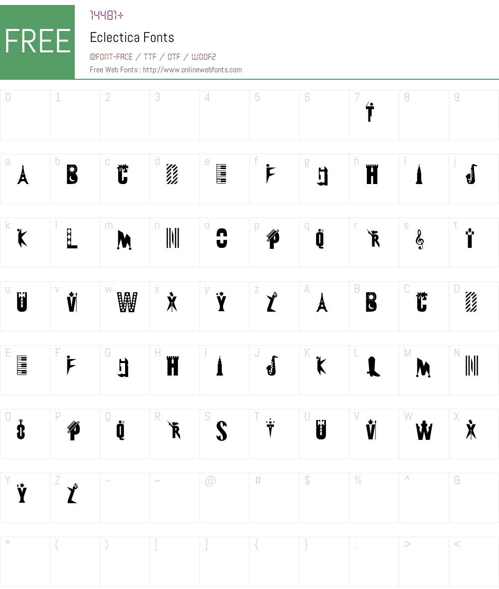 Eclectica Font Screenshots