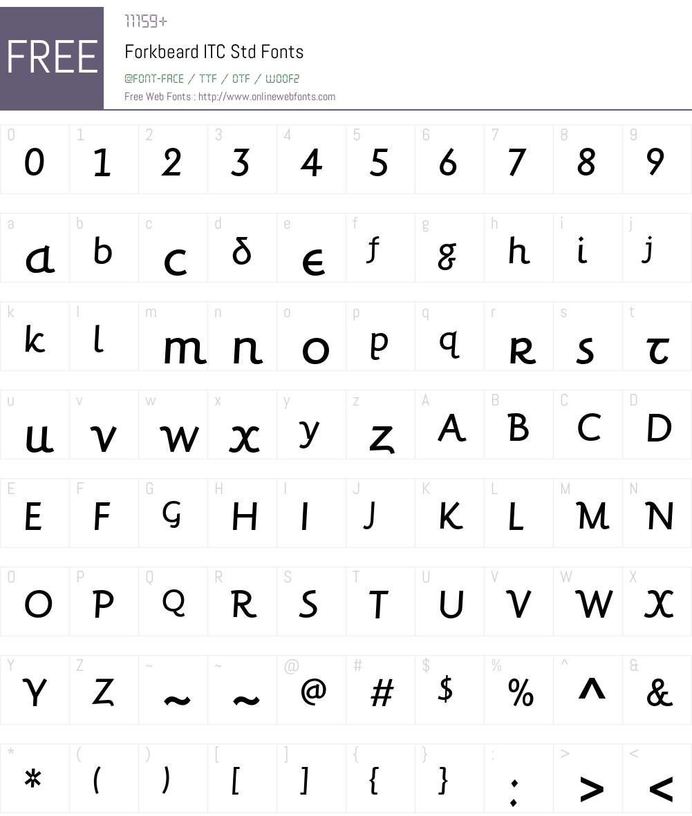 Forkbeard ITC Std Font Screenshots