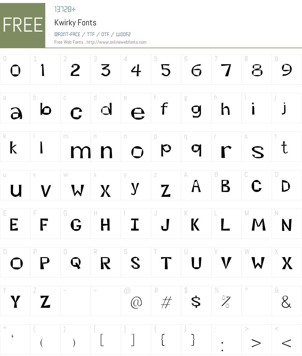 Kwirky Font Screenshots