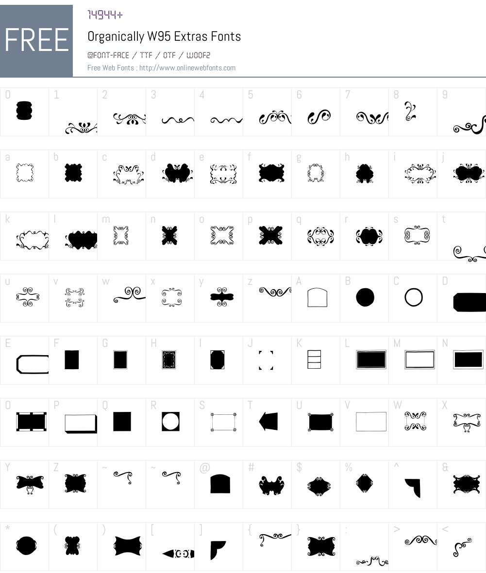 OrganicallyW95-Extras Font Screenshots