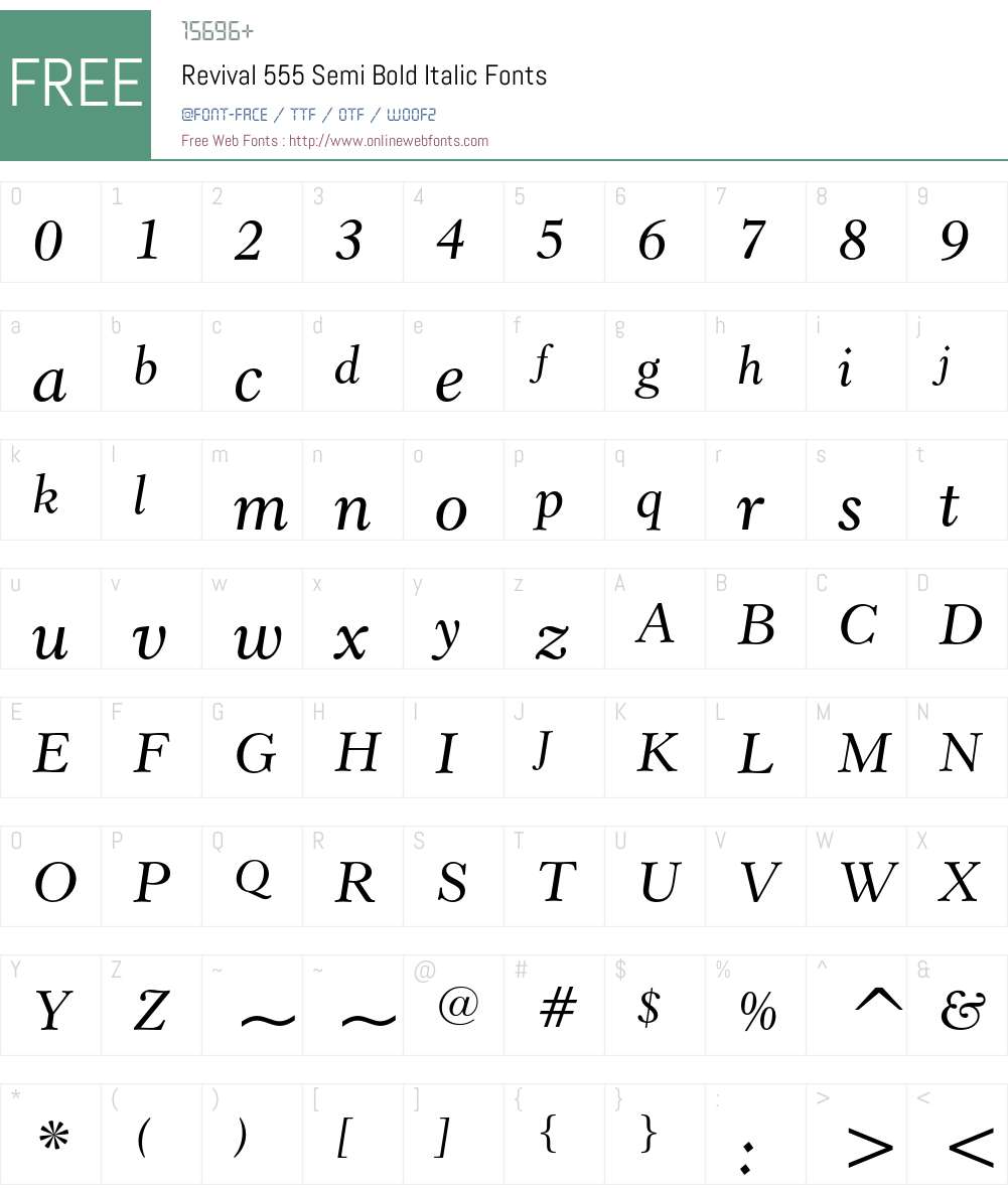 Revival 555 Font Screenshots