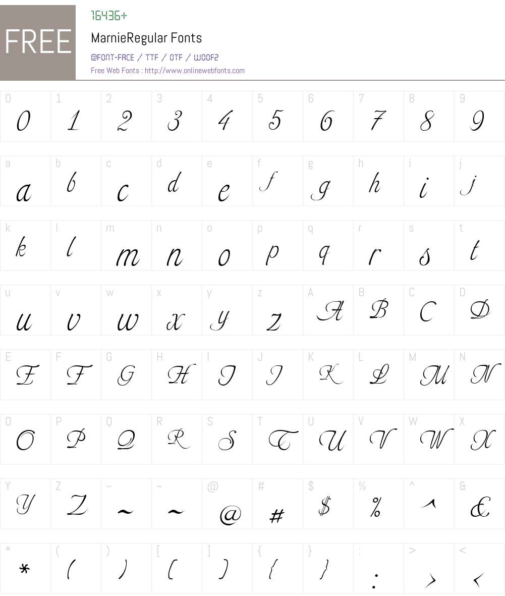 MarnieRegular Font Screenshots