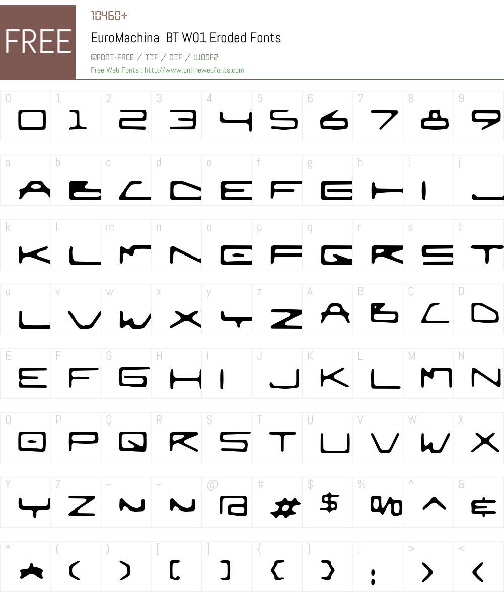 EuroMachinaBTW01-Eroded Font Screenshots