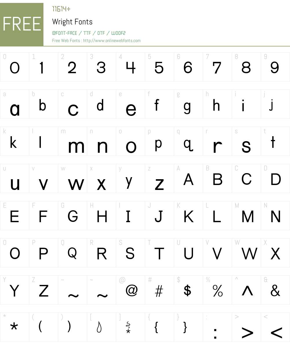 Wright Font Screenshots