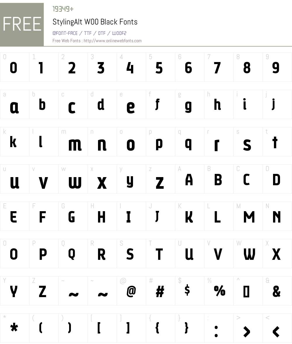 StylingAltW00-Black Font Screenshots