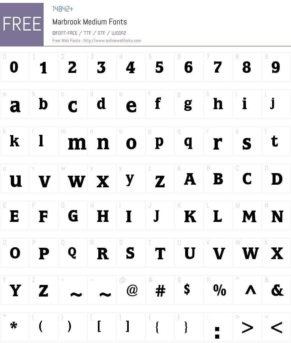 Marbrook BQ Font Screenshots