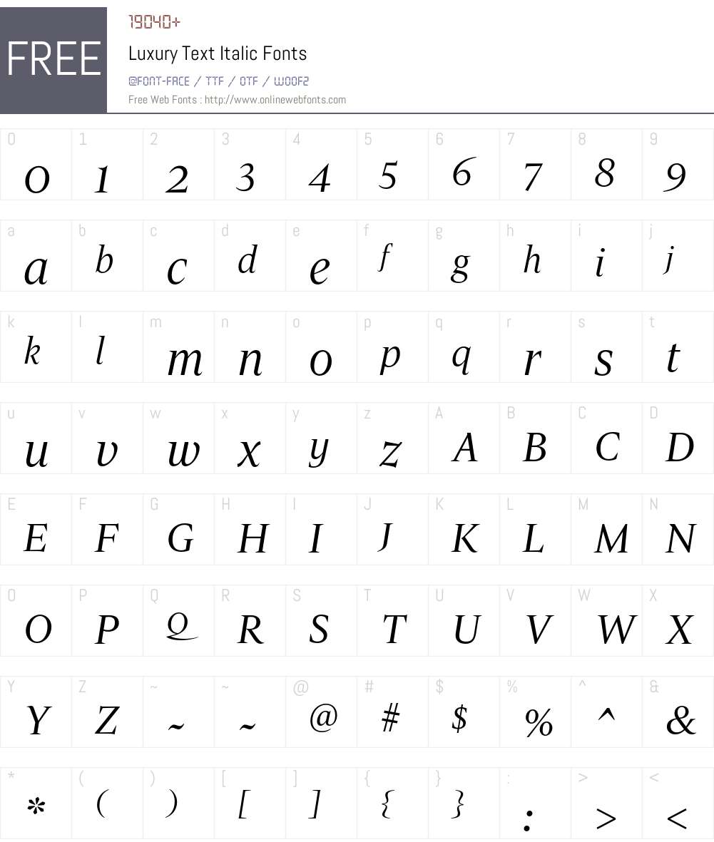 Luxury Text Font Screenshots