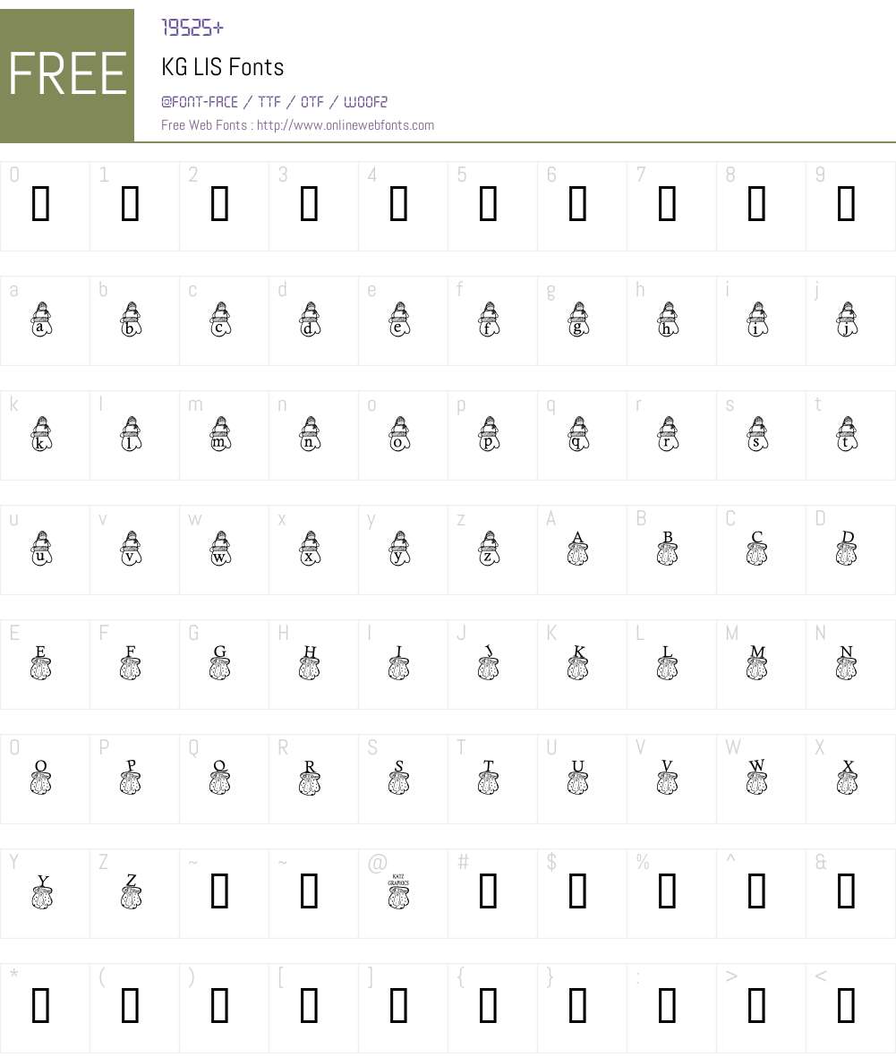 KG LIS Font Screenshots