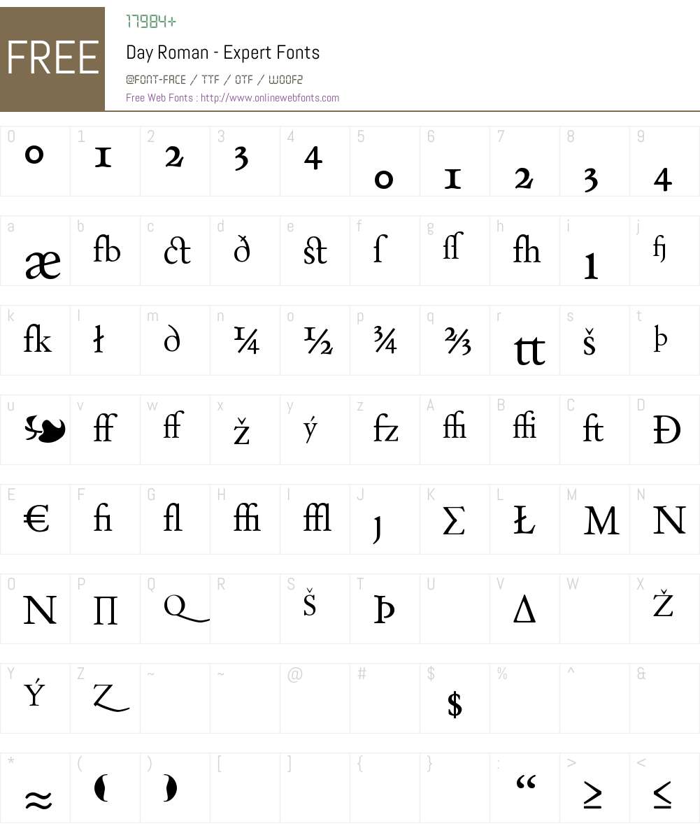 Day Roman - Expert Font Screenshots