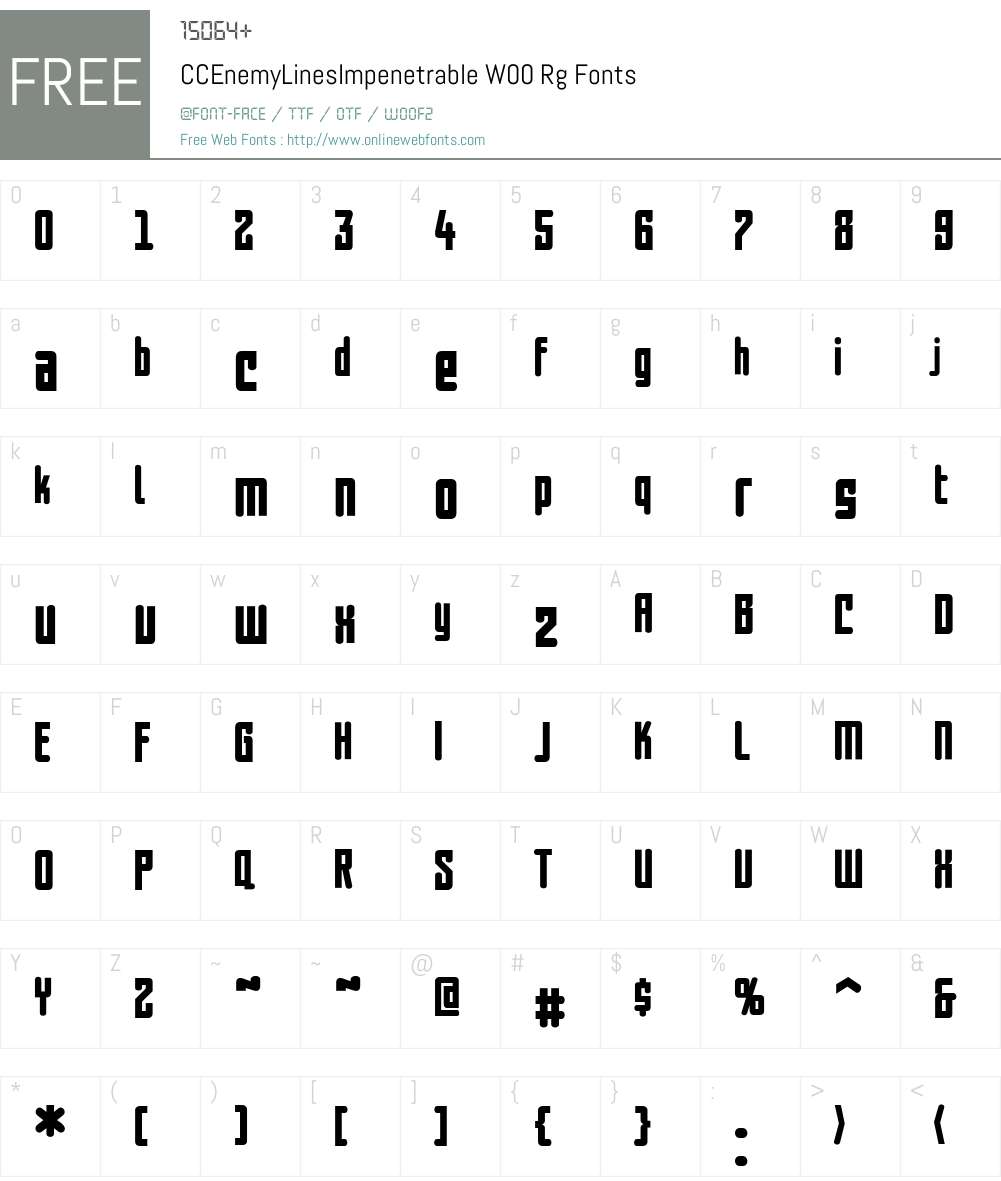 CCEnemyLinesImpenetrableW Font Screenshots