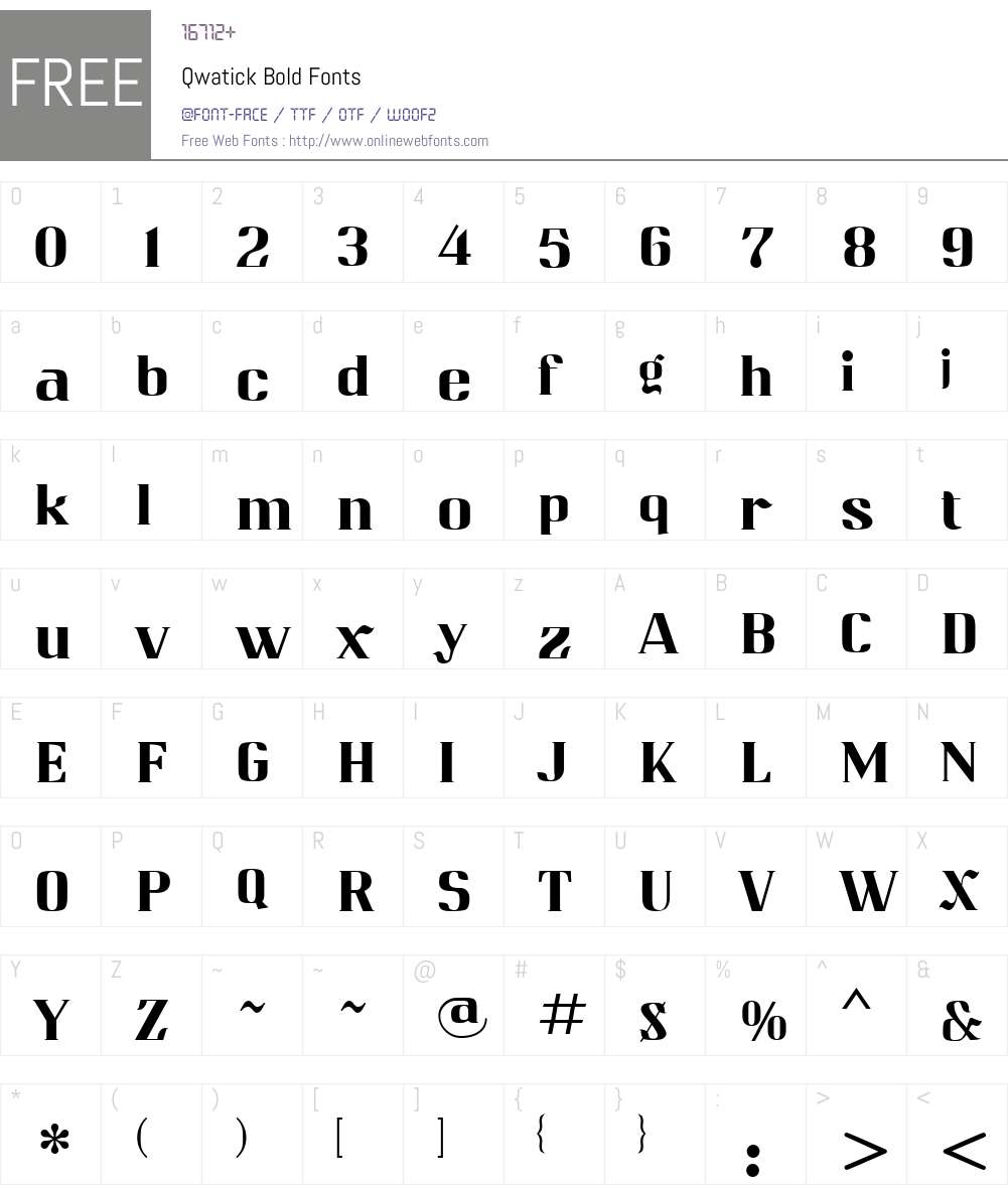 Qwatick Font Screenshots