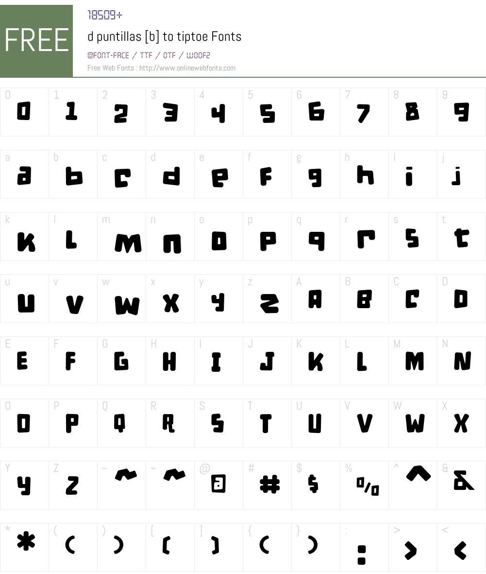 d puntillas B to tiptoe Font Screenshots
