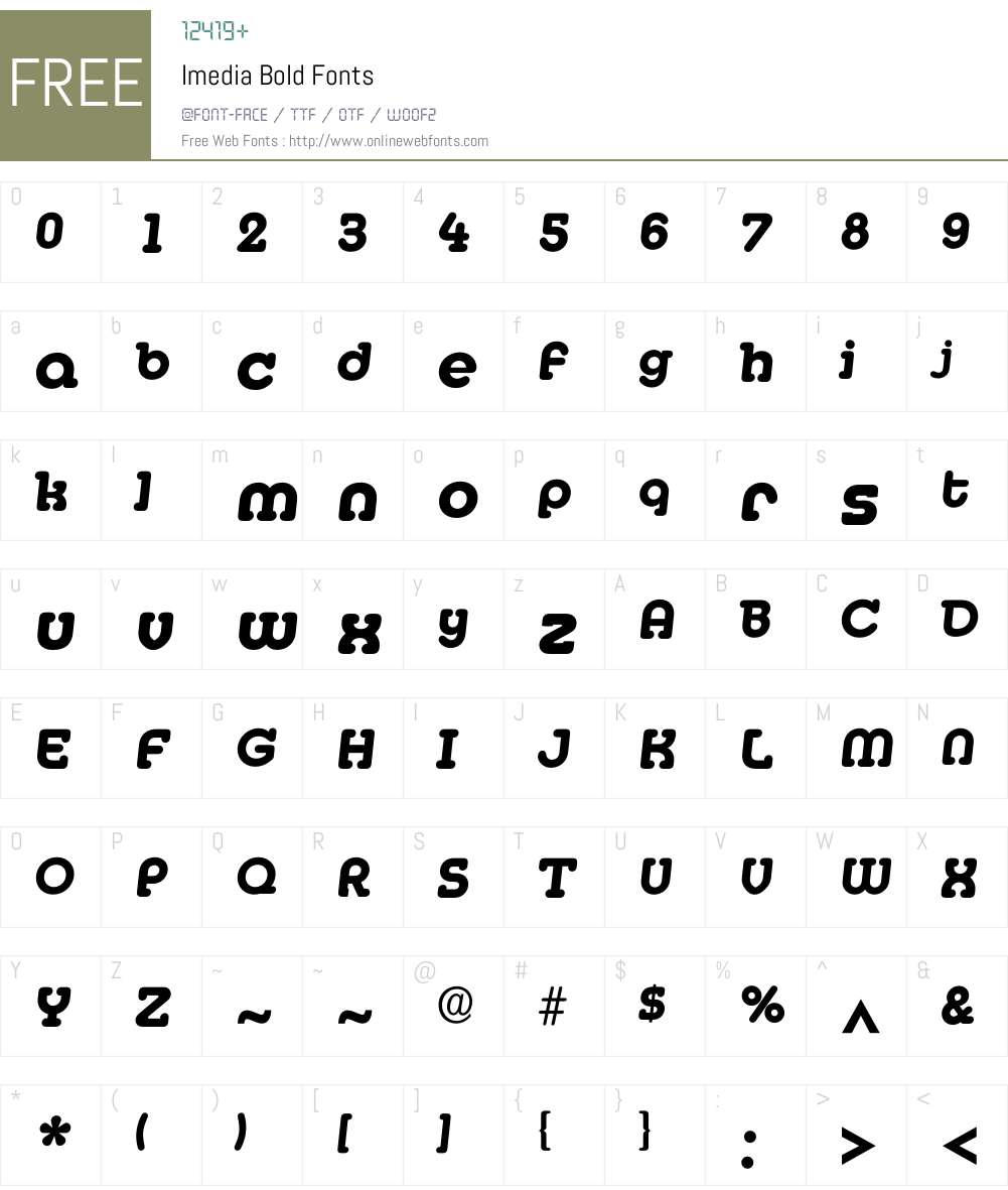 Imedia Font Screenshots