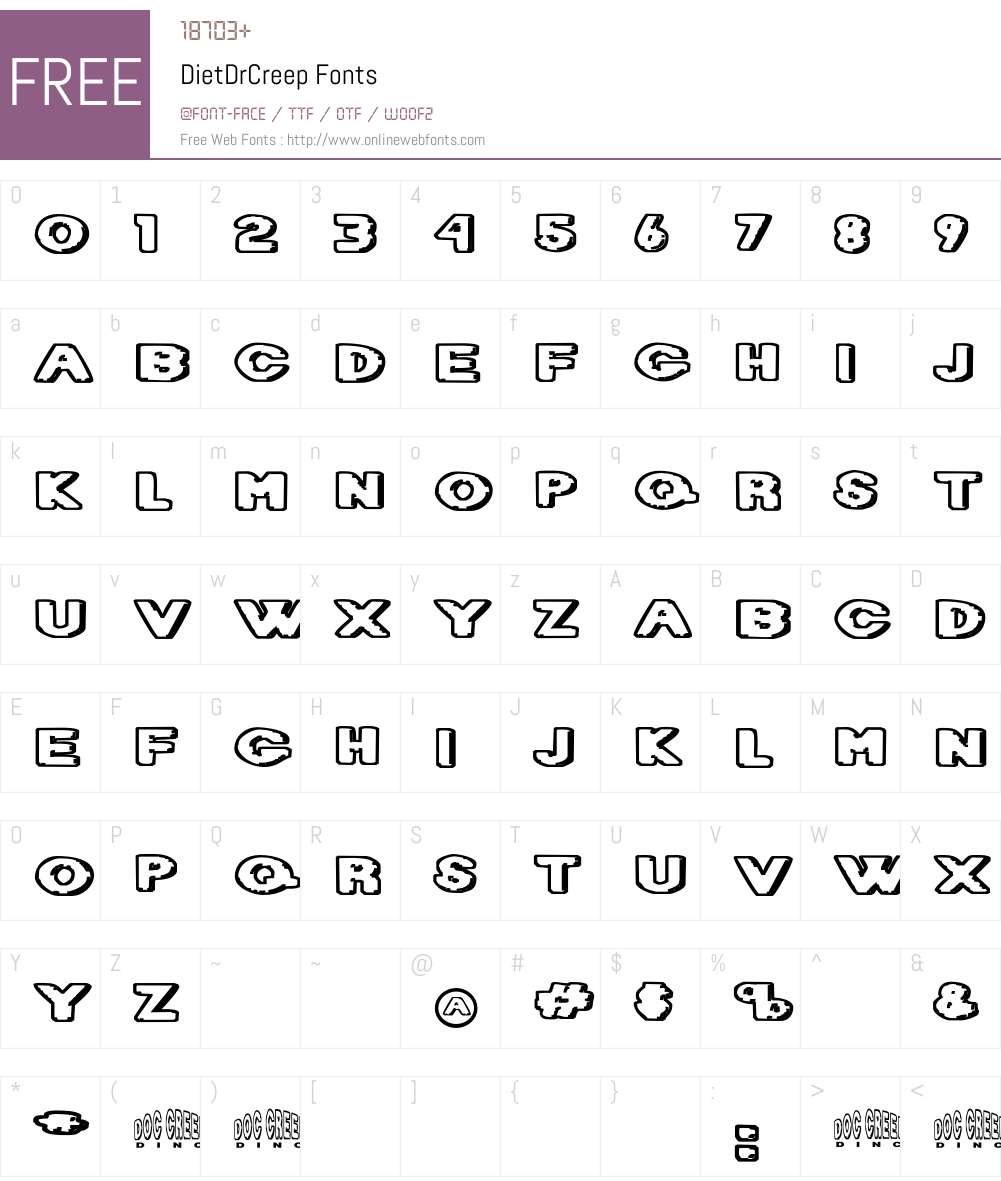 DietDrCreep Font Screenshots