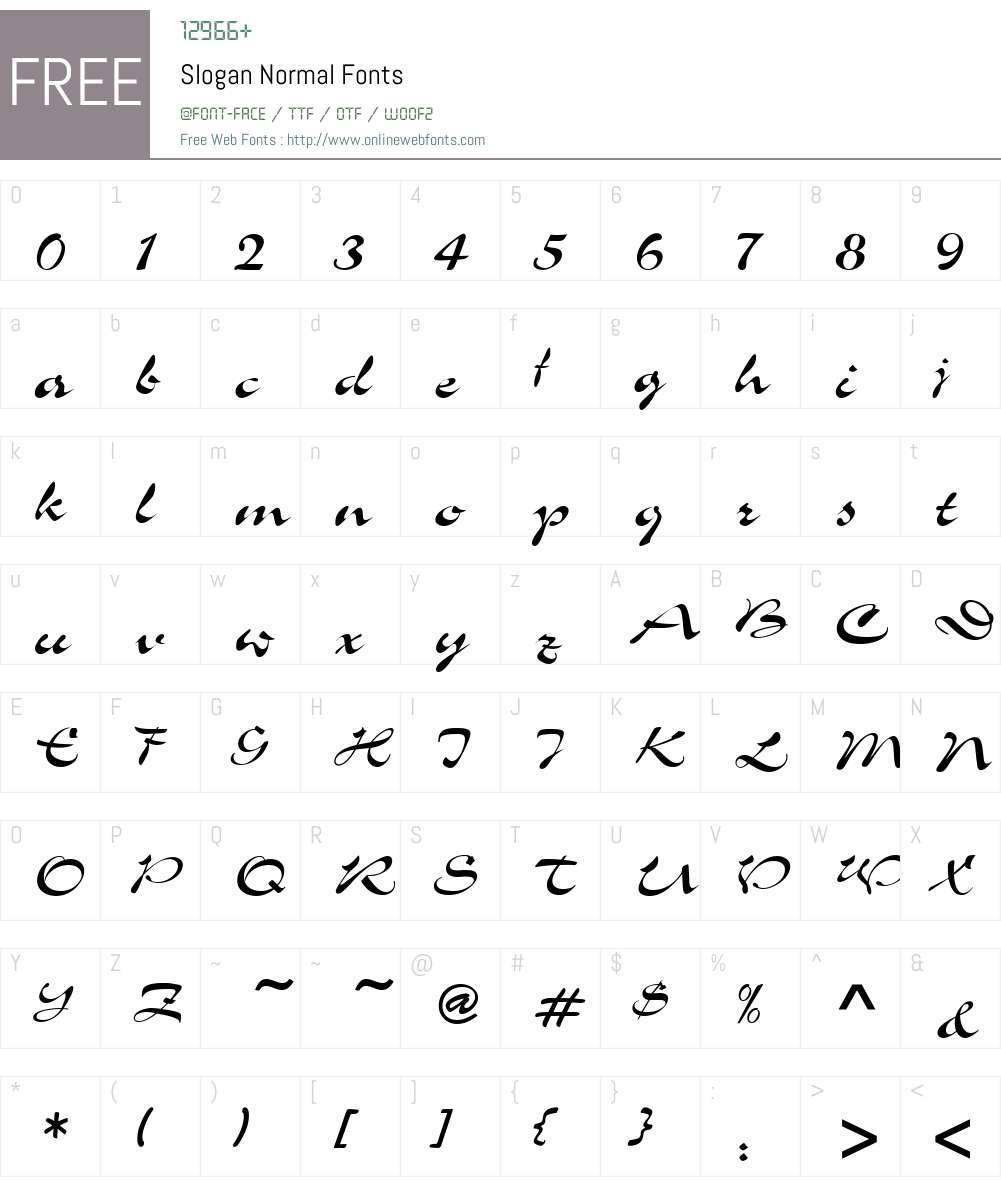 Slogan Font Screenshots