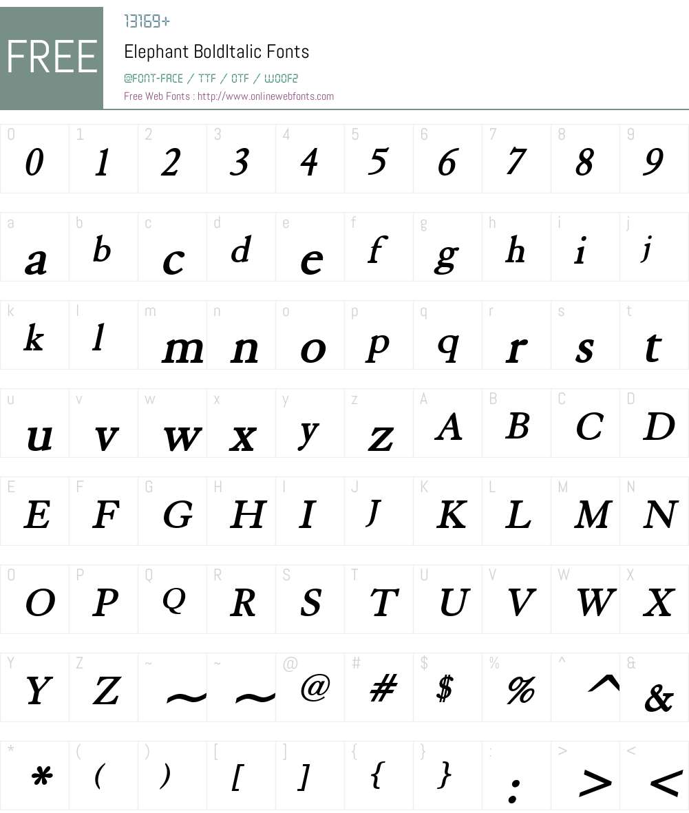 Elephant Font Screenshots