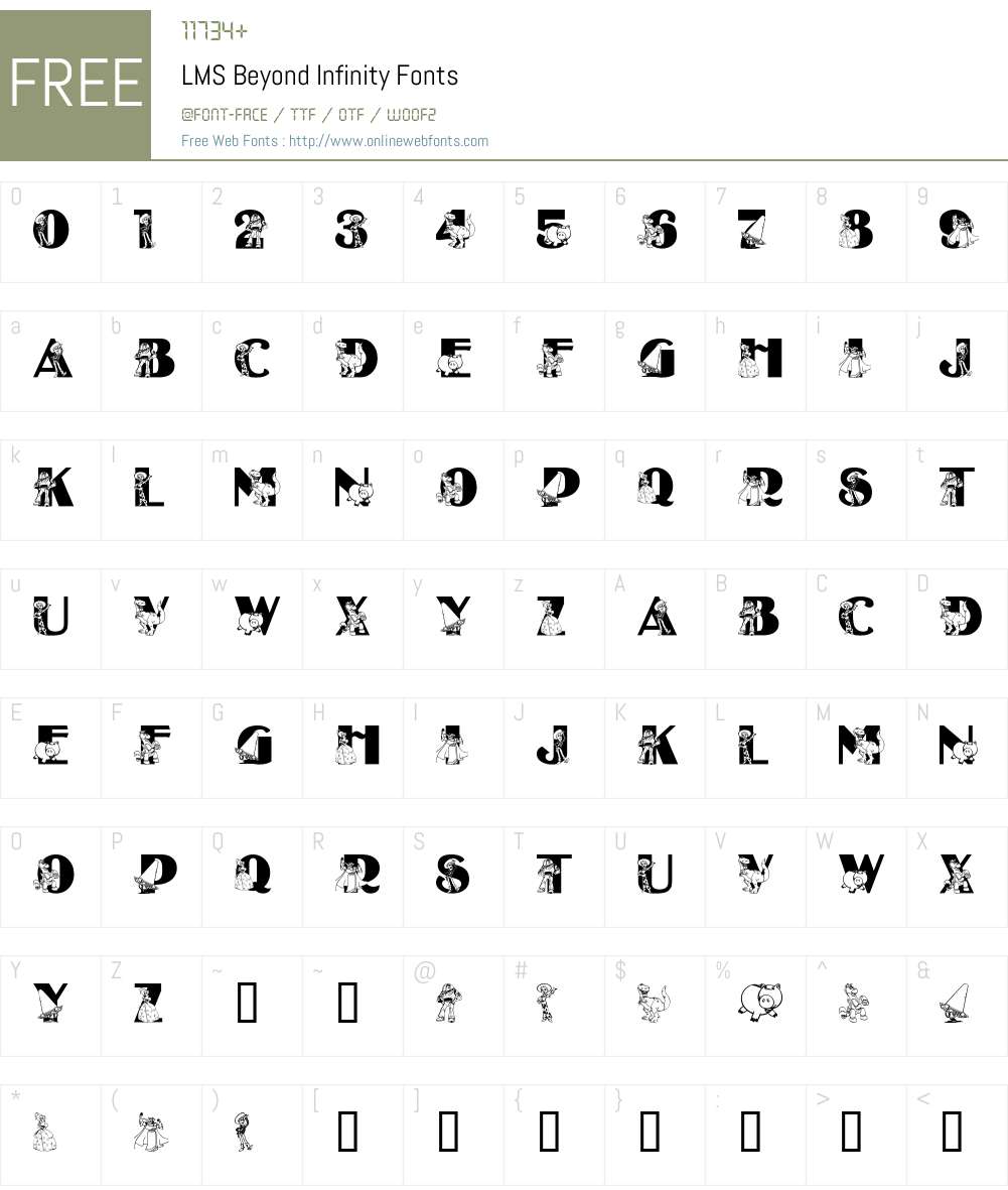 LMS Beyond Infinity Font Screenshots