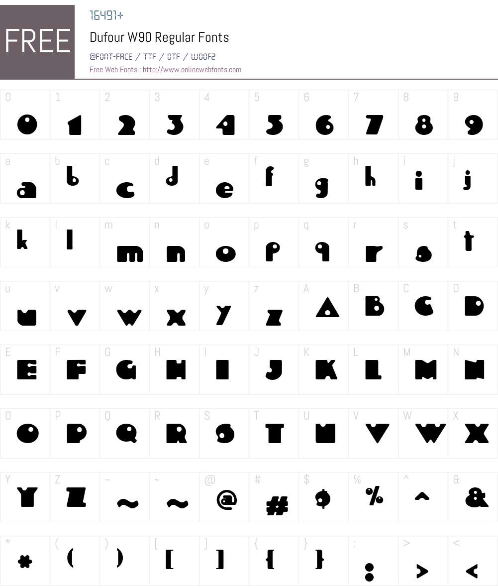 DufourW90-Regular Font Screenshots