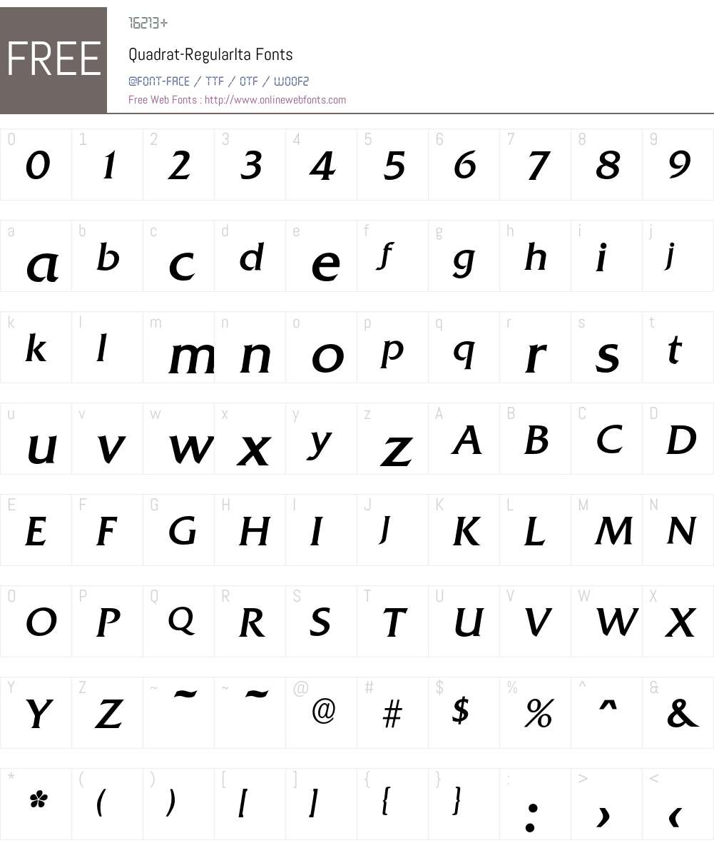 Quadrat-RegularIta Font Screenshots
