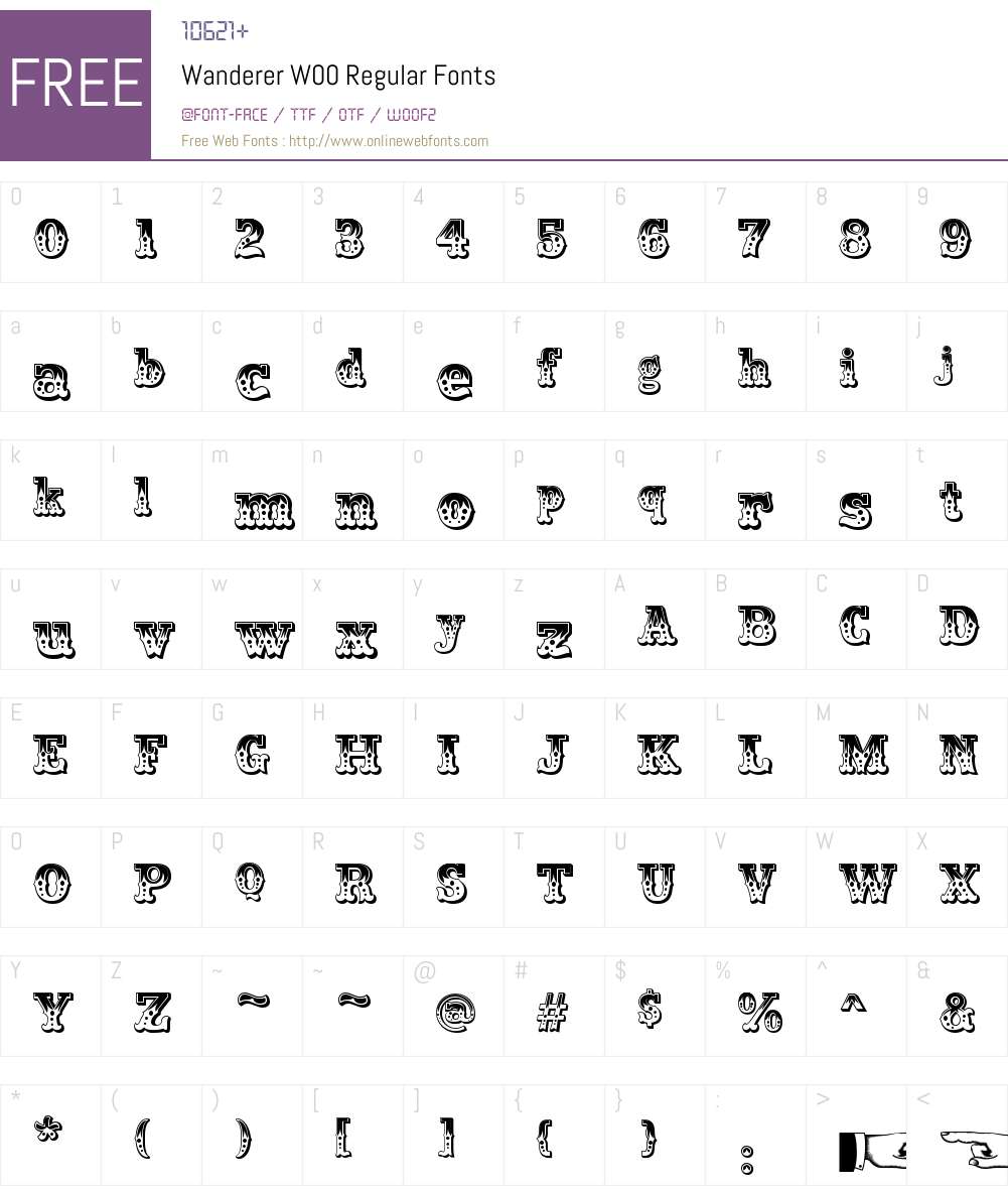 WandererW00-Regular Font Screenshots