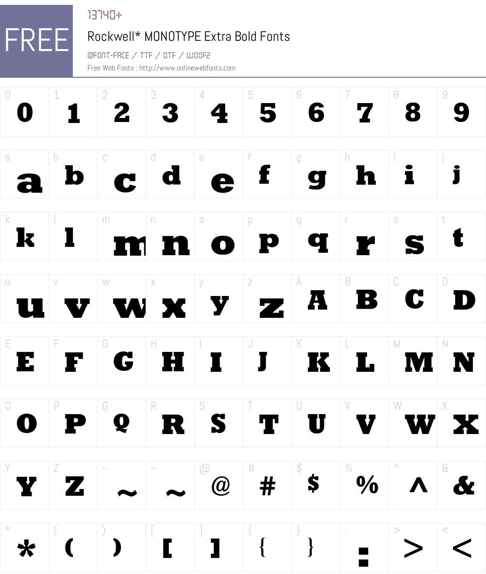Rockwell BQ Font Screenshots