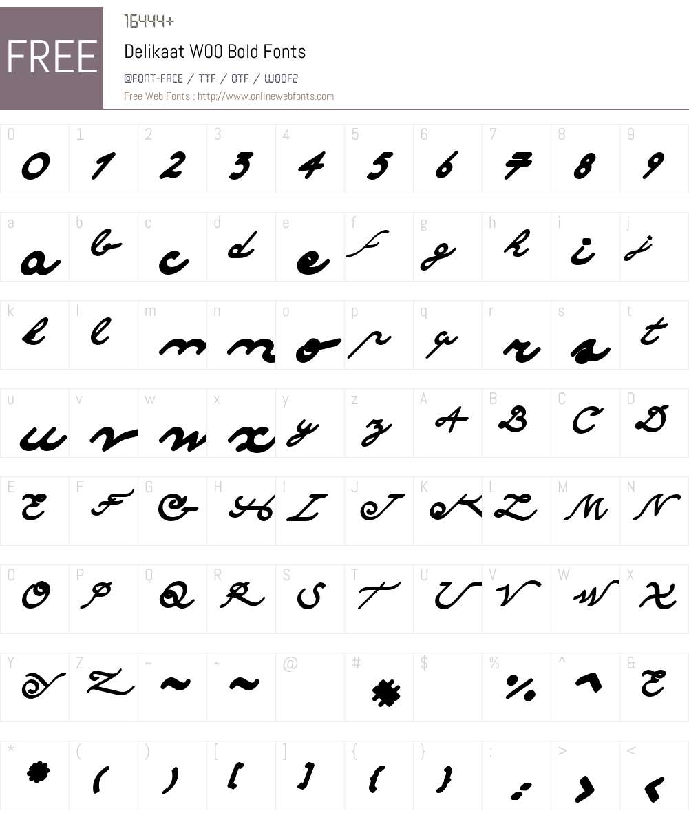 DelikaatW00-Bold Font Screenshots