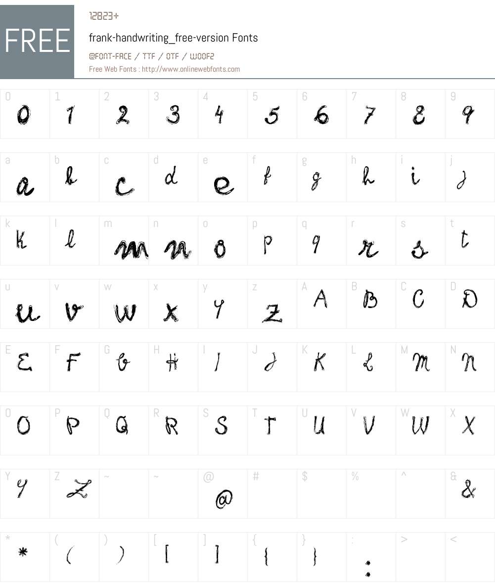 frank-handwriting_free-version Font Screenshots