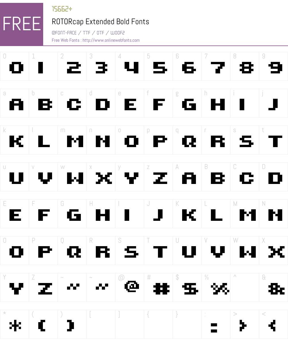 ROTORcap Extended Bold Font Screenshots