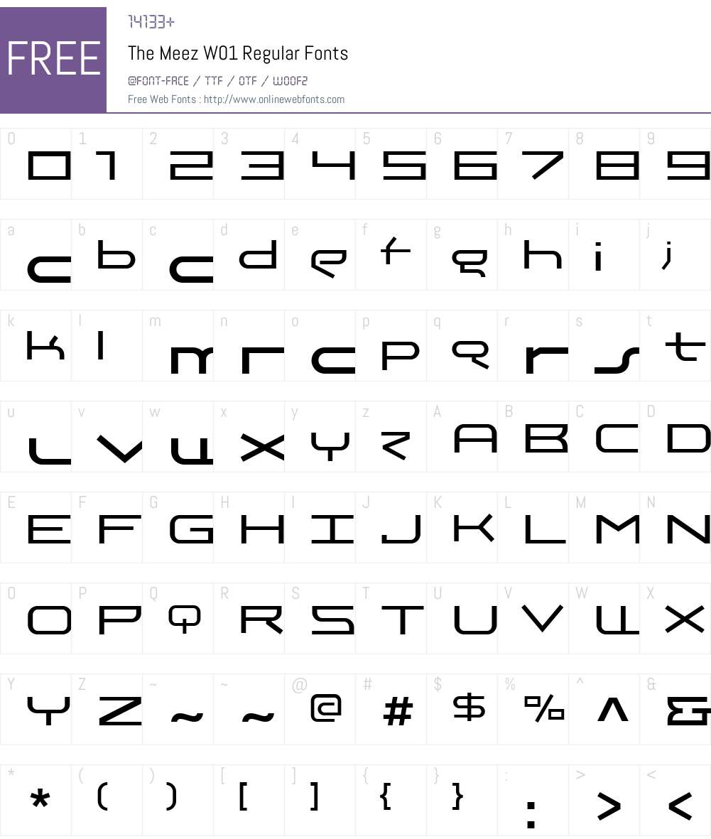TheMeezW01-Regular Font Screenshots