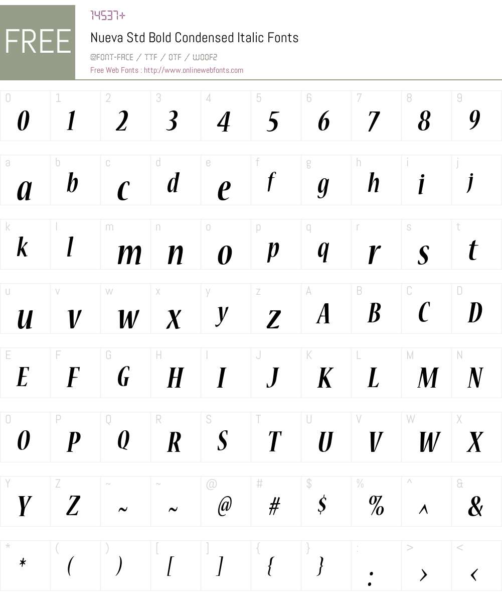 Nueva Std Cond Font Screenshots