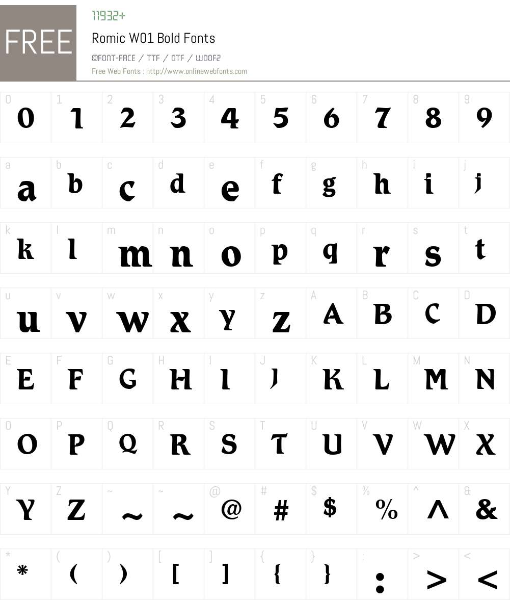 RomicW01-Bold Font Screenshots